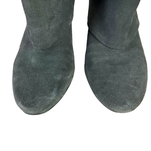 STEVE MADDEN FOLD High Cone Heels Ankle Boots Gray Suede Genuine Leather sz 7 M - Picture 4 of 16